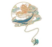 HOMSFOU Marque Pages Laiton avec Pendentif Artistique Page Plat Décoratif pour Lecteurs pour Bibliothèque et Lecture à