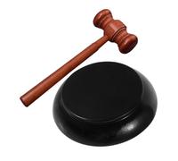HOMSFOU Marteau Bois avec Bloc Sonore pour Garçon Fille Accessoire de Costume de Justice Outil de Jeu de Rôle Juge de Gavel et Base Bois Naturel