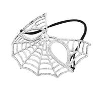 HOMSFOU Masque de Déguisement Confortable et Polyvalent Motif Toile D'araignée en Alliage et Diamants Argentés pour Mariages et Fêtes Masquées