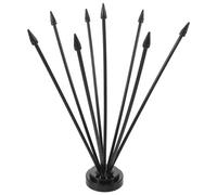 HOMSFOU Mât de Drapeau Droit en Plastique Noir Base Solide, 8 Poteaux pour Support de Drapeau de Bureau, Stabilité Renforcée, Compatible Universellement pour Réunion ou Fête