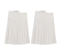HOMSFOU Menottes Soi-même en Chiffon Blanc Élégant et Délicat, Paire de Poignets Décoratifs pour Vêtements, Accessoire pour Thème Photo ou Voyage