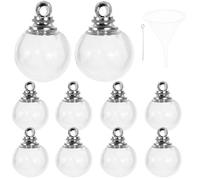 HOMSFOU Mini Breloques Boules Verre Transparent 10 Pièces Pendentifs Bouchon Torsadé pour Bijoux DIY et Créations Artisanales