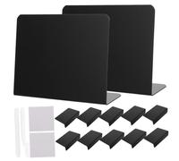 HOMSFOU Mini Tableau Craie Type pour Restaurant Ardoise Plastique Effaçable Panneaux Daffichage Multifonctionnels pour Prix et Signalisation Lot Stylos Blancs et Chiffons