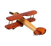 HOMSFOU Modèle d'avion en Bois Rétro Vintage Biplan, Décoration de Bureau Polyvalente pour Bureaux et Collectionneurs D'aviation, Ornement de Table Unique