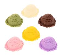 HOMSFOU Modèle de Boules de Glace Factices Réalistes pour Garçon et Filles, Lot de 6 Couleurs, Accessoires en Plastique Solide pour Décoration de Boutique, Jeu de Rôle la Cuisine