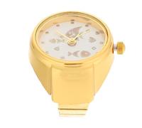 HOMSFOU Montre à Doigt en Acier Inoxydable et Verre, Montre-bague Résistante à L'usure Affichage de L'heure et Effet Décoratif, Style Rétro Simple et Pratique