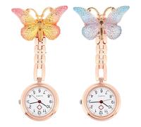 HOMSFOU Montre à Gousset d'Infirmière Clip Pratique Montre de Poche pour Femmes Design Simple Solide pour Étudiants et Professionnels en Milieu Hospitalier Lot de 2