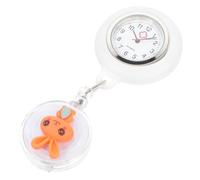 HOMSFOU Montre de Poche Infirmière à Motif Lapin Orange, Cadran Lisible, Silicone Souple et Solide, Montre de Poitrine Rétractable pour Surveillance Médicale et Examen en Milieu