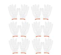 HOMSFOU Moufles de Protection Blanc Antidérapants en Coton 24 Paires | Fil de Coton, Prise Améliorée, Usage Atelier et Entrepôt, pour Outils, Cartons et Colis