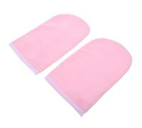 HOMSFOU Moufles Hydratants de Spa en Coton Ciré Paraffine 1 Paire Taille Unique 25x15 Cm Rose Bord Blanc pour Soins des Mains Bain Paraffine Cosmétique