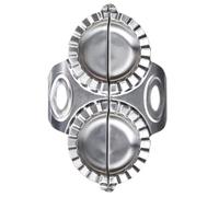 HOMSFOU Moule à Raviolis en Acier Inoxydable 304 Design Cranté pour Sceller la Pâte, Ustensile la Cuisine Inox Rapide et Pratique pour Fabrication de Quenelles