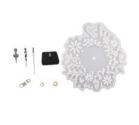 HOMSFOU Moule Silicone Flexible pour Horloge DIY Décor Fleur avec Mécanisme Grand Format Réutilisable Époxy Artistique