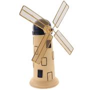 HOMSFOU Moulin à Vent Décoratif Vintage en Résine, Modèle de Mini-éolienne Néerlandais 3D, Ornement de Bureau Rustique pour Décoration Intérieure Maison, Ambiance Rétro Chaleureuse