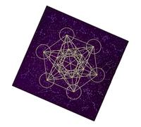 HOMSFOU Nappe de Table Violette en Coton, Motif Astrologique et Divinatoire, Nappe de Divination Tarot, Décoration pour Fête et Soirées Jeux, Protection Anti-taches, Usage Intérieur