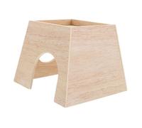 HOMSFOU Nid en Bois pour Poules et Petits Animaux, Maison D’élevage Multifonctionnelle, Taille Petite Adaptée pour Chinchillas, Hamsters, Rongeurs, Abri Confortable et Décoratif pour Cage