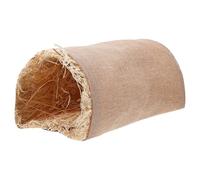 HOMSFOU Nid Tunnel pour Petits Animaux de Compagnie M, Tunnel de Jeu en Tissu Doux Beige Clair, Coussin Chaud et Confortable pour Hamsters, Lapins, Cochons D’Inde - D’intérieur
