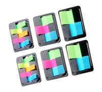 HOMSFOU Notes Adhésives Fluo Pet, 6 Boîtes, Onglets Néon Colorés pour Annotation, Indexation et Marquage Rapide, Marqueurs Adhésifs Pratiques pour Bureau et École