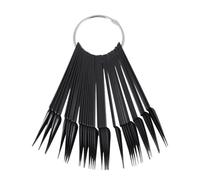 HOMSFOU Nuancier de Présentation Ongles Noir 40 Pièces en Éventail Anneau Rond, Plaques pour Manucure et Entraînement Nail Art, Bâtonnets Conseils pour Pratiquer et Afficher Vernis,