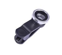 HOMSFOU Objectif Smartphone Angle Macro Fisheye avec Clip Argenté Lentille Optique HD Portable pour Photo