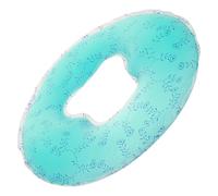HOMSFOU Oreiller en Silicone Vert Imprimé pour Massage Visage Spa, Coussin Facial Ergonomique pour Table de Massage de Salon Professionnel, Appui-tête Confortable et Facile à Nettoyer,
