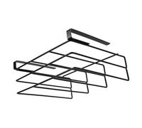 HOMSFOU Organisateur Cuisine Suspendu Double Couche sans Perçage, Porte-Planche à Découper Grand Format Noir Yaoye, Support Mural Polyvalent pour Rangement sous Meuble, Gain de Place,