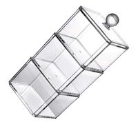 HOMSFOU Organisateur de Cure-Dents et Porte-Coton en Acrylique avec Couvercle, Design Élégant, Facile à Ouvrir, pour Comptoir de Salle de Bain ou Coiffeuse