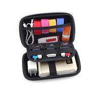 HOMSFOU Organisateur De pour Le Stockage De Câbles Électroniques Étui De Rangement De Voyage Pliable De Grande Capacité Noir