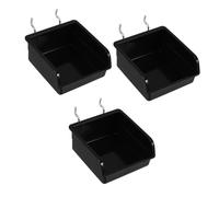 HOMSFOU Organisateur D'écrous et Boulons 3pcs en Plastique Pp et Fer Noir, Bacs Carrés Faciles à Transporter pour Maison et Bureau, Rangement Pratique et Modulable