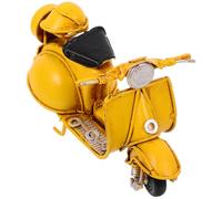HOMSFOU Ornement de Bureau en Métal de Moto Vintage Jaune Classique, Modèle Artisanal Rétro Compact, Décoration Intérieure Élégante pour Maison et Bureau, Statuette Déco Moto Vintage