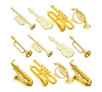HOMSFOU Ornements Miniatures D’Instruments de Musique en Plastique, Lot de 48 Pièces Petites Décorations Musicales pour Guirlandes et Décoration Maison de Poupée