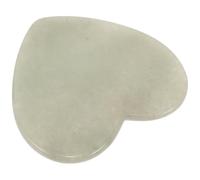 HOMSFOU Outil Gua Sha en Jade Naturel pour Massage du Visage Cou, Pierre de Gua Sha Lisse, Forme Grand Cœur, Outil Facial pour Soins Peau, Massage Anti-stress et Détente