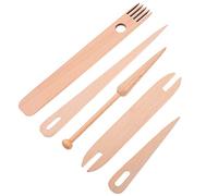 HOMSFOU Outils De Métier à Tisser Peigne Bois avec Bâton Aiguille à Tisser De Tissage Outils pour Tricoter