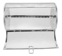 HOMSFOU Panier de Four Rotatif en Acier Inoxydable 360° pour Rôtissoire, Accessoire pour Friteuse à Air, Panier à Griller Légumes et Fruits Secs, Ustensile Cuisson Barbecue Polyvalent