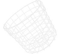 HOMSFOU Panier de Rangement en Fer Peint Blanc, Taille Moyenne, Poignées Doubles, Bac de Rangement Multifonction pour Bureau et Maison, Organiseur D’objets Divers pour Salle de Bain