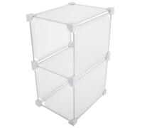 HOMSFOU Panier De Rangement Pour Congélateur Et Réfrigérateur En Plastique, Séparateur Escalier 2 Compartiments 19x36x24 Cm, Organisateur Pour Optimisation Espace De Stockage