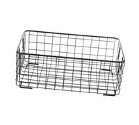 HOMSFOU Panier de Rangement pour Fruits en Fer Noir Petit Modèle, Panier Cuisine Multifonction Grosse Capacité, Contenant Décoratif pour Organiser Snacks et Fruits Frais à Domicile