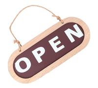 HOMSFOU Panneau Ouvert Fermé Double Face Bois pour Boutique Suspension Réversible pour Porte Décoration et Classique Signalisation Commerciale Compatible avec Magasins et Cafés
