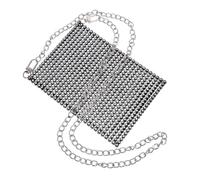 HOMSFOU Paquet Bandoulière Femme Noir 12 Cm Largeur 24 Rangées Strass Cousu Main, Pochette Téléphone Portable Élégante pour Filles et Femmes, Paquet à Main Compact pour Shopping, Travail