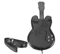 HOMSFOU Paquet Bandoulière Guitare Femme en Cuir Pu Noir, Taille Moyenne, Paquet à Main Été 2023, Léger et Résistant pour Voyages, Travail et Usage Quotidien