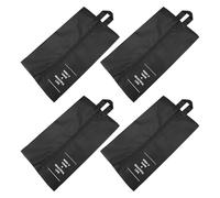HOMSFOU Paquet de Rangement pour Chaussures de Voyage Imperméable 4 Pièces en Polyester Noir, Facile à Transporter Stocker, pour Voyages en Famille Plein Air