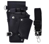 HOMSFOU Paquet Outils Coiffure Compact pour Ciseaux, Pochette Banane Noire Fermeture Sécurisée, pour Coiffeurs et Stylistes en Déplacement