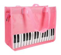 HOMSFOU Paquet Porte-partitions Porte-accessoires pour Instruments en Nylon Rose, Grand Format, à Main, Motif Touches de Piano, pour Partitions et Livres de Musique, pour Musiciennes