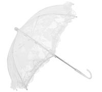 HOMSFOU Parapluie pour Filles en Dentelle Blanche Léger et Portable, Accessoire Photo Élégant pour Danse et Cosplay, Ombrelle Décorative Chic pour Mariage et Scène