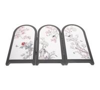 HOMSFOU Paravent Pliant Chinois à 3 Panneaux en Mousse PVC et Acrylique, Décoration de Table Élégante Style Rétro, Pliable et Gain de Place pour Maison et Bureau