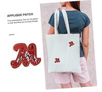 HOMSFOU Patch Brodé Lettre Rouge de Noël Écusson Thermocollant Durable et Créatif pour Vêtements Sacs Chapeaux Décoration Diy Festive