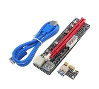 HOMSFOU Pci-e Riser Card to Extension Cable with Power Supply and LED Indicator and Stable Pcie Express Power Cable Compatible with Various Mining Rigs