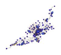 HOMSFOU Peigne à Cheveux de Mariage en Alliage de Zinc Cristaux Bleus Profonds, Accessoire Décoratif pour Coiffure de Mariée, Maintien Confortable pour Cheveux Fins à Épais, Cérémonies