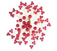 HOMSFOU Peigne à Cheveux de Mariée Élégant en Perles et Cristaux Rouges, Accessoire pour Coiffure Charmeuse, pour Soirée Spéciale ou Bal