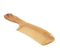 HOMSFOU Peigne en Corne de Buffle Sculpté des Deux Côtés Dents Fines, Poignée Ronde Confortable, 18cm, pour Coiffure et Barbe, pour Voyages D'affaires