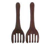 HOMSFOU Peignes de Massage en Bois Massif pour Détente Lot de 2 à Cinq Griffes Ergonomiques Outil Gua Sha Portatif pour Cuir Chevelu et Usage à Domicile Voyage